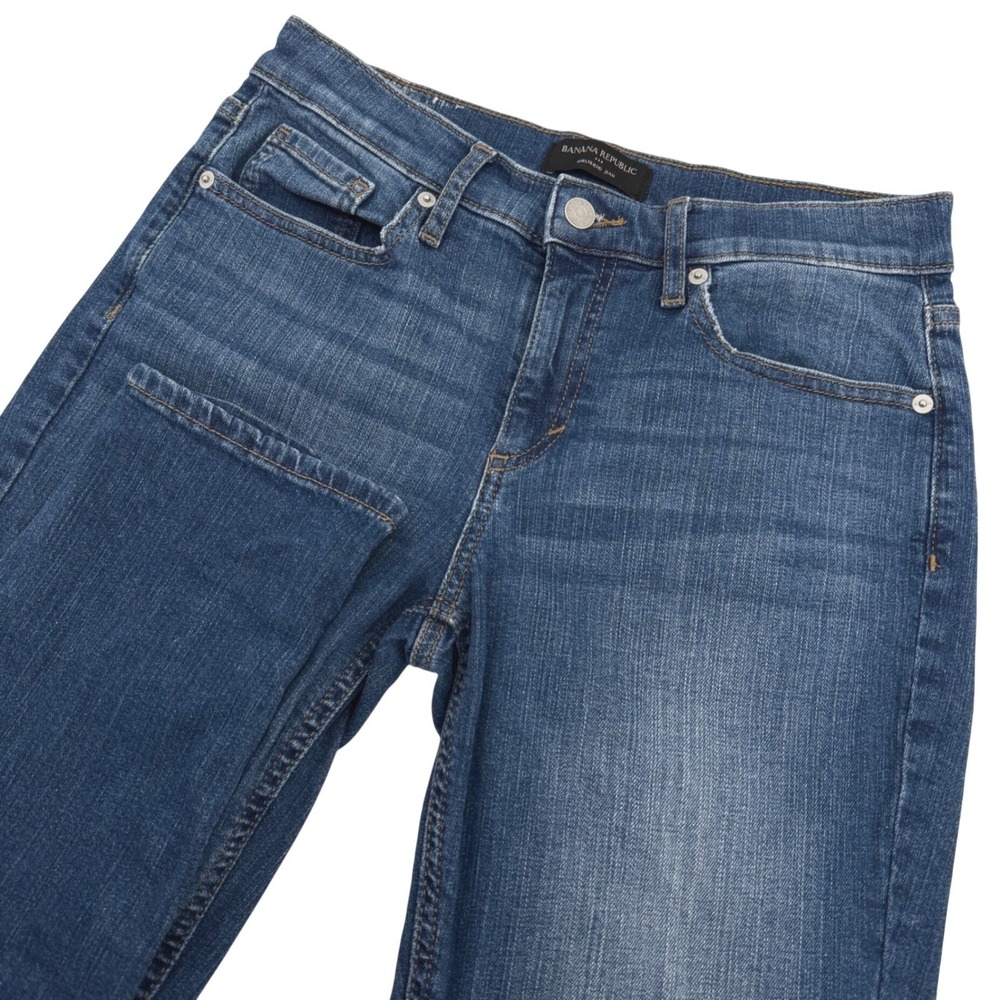 Banana Republic Girlfriend Jeans Womens 27/4 Blue Denim Mid Rise Slim Chic 28x27